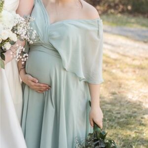 Elegant Off-Shoulder Maternity bridesmaid dress